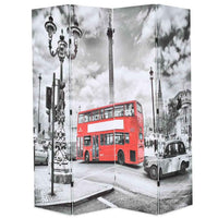 vidaXL Biombo dobrável autocarro londrino 120x170 cm preto e branco