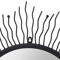 vidaXL Espelho de parede raios de sol 80 cm preto