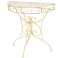 vidaXL Mesa de apoio vintage semicircular metal 72x36x74 cm prateado