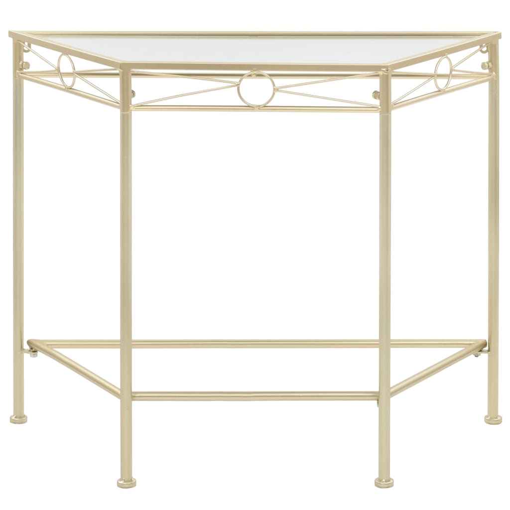 vidaXL Mesa de apoio estilo vintage metal 87x34x73 cm dourado