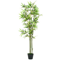 vidaXL Planta bambu artificial com vaso 120 cm verde