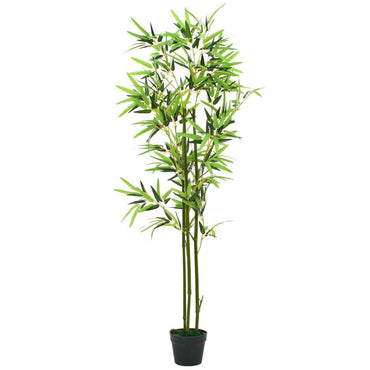 vidaXL Planta bambu artificial com vaso 120 cm verde