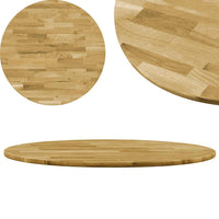 vidaXL Tampo de mesa madeira de carvalho maciça redondo 23 mm 500 mm