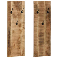 vidaXL Bengaleiro parede 2 pcs madeira mangueira maciça 36x110x3 cm