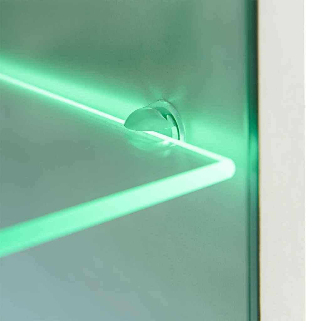 vidaXL Conj. unidades de parede p/ TV luzes LED 5 pcs branco brilhante