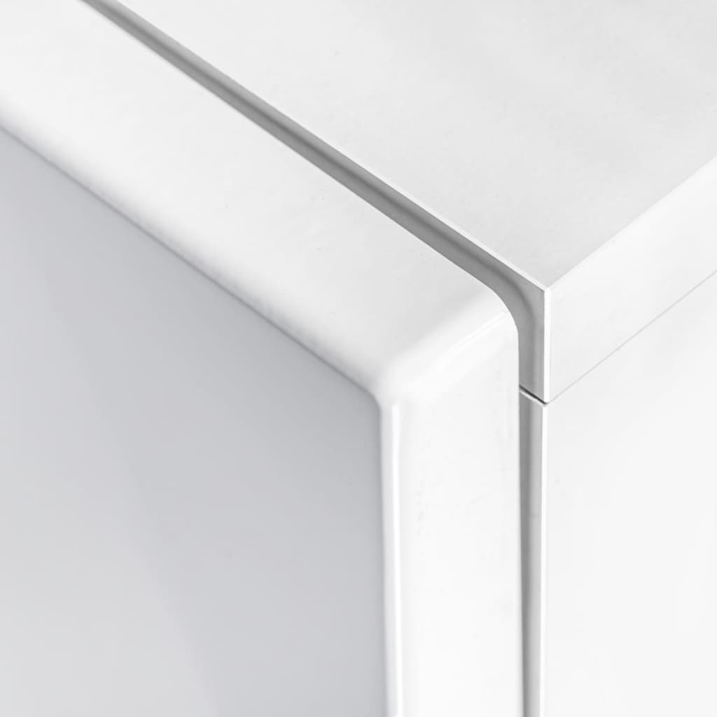 vidaXL Conj. unidades de parede p/ TV luzes LED 5 pcs branco brilhante