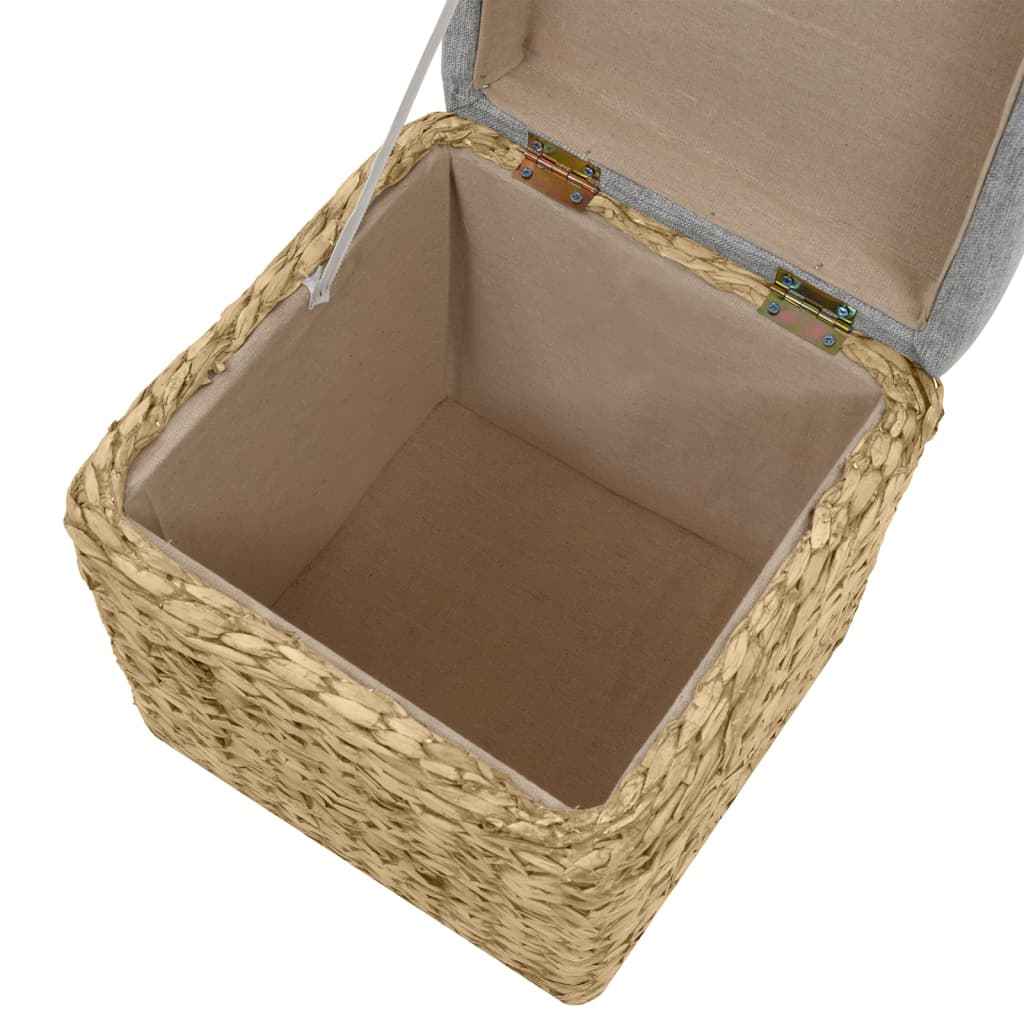 vidaXL Conjunto de otomanos 2 pcs erva marinha cinzento