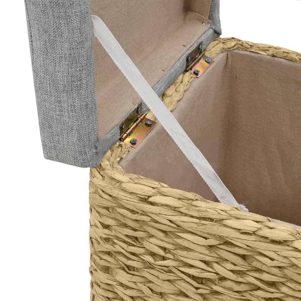 vidaXL Conjunto de otomanos 2 pcs erva marinha cinzento