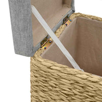 vidaXL Conjunto de otomanos 2 pcs erva marinha cinzento