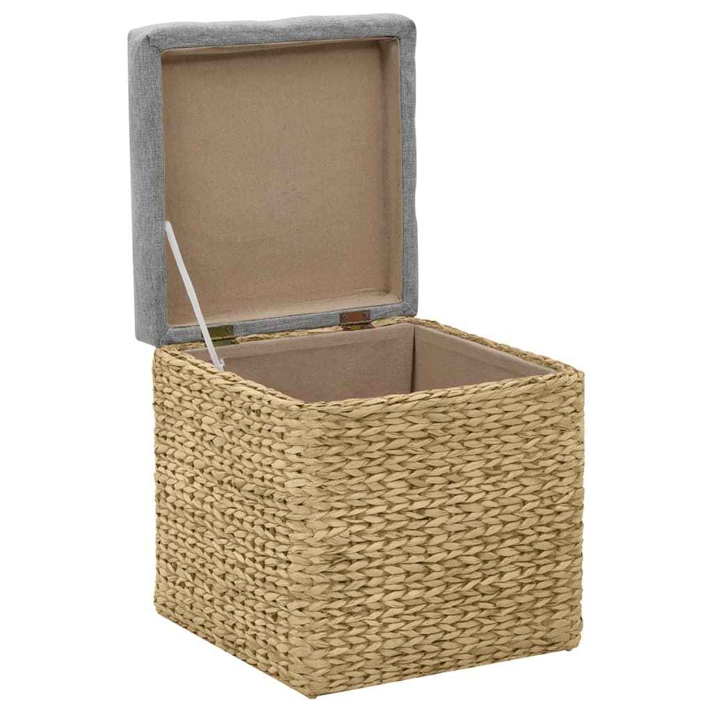 vidaXL Conjunto de otomanos 2 pcs erva marinha cinzento