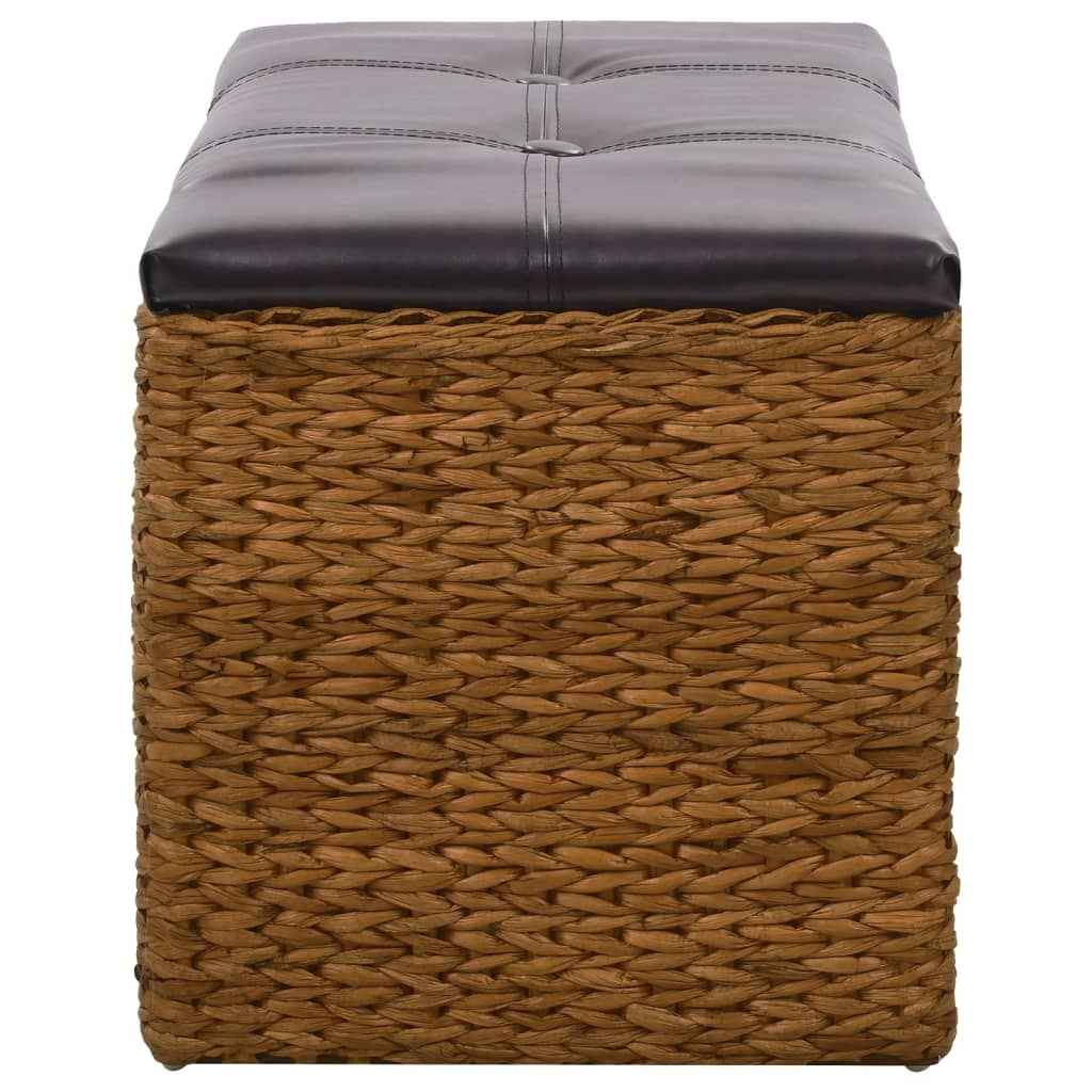 vidaXL Banco com 2 cestos erva marinha 71x40x42 cm castanho