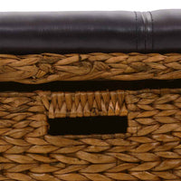 vidaXL Banco com 2 cestos erva marinha 71x40x42 cm castanho