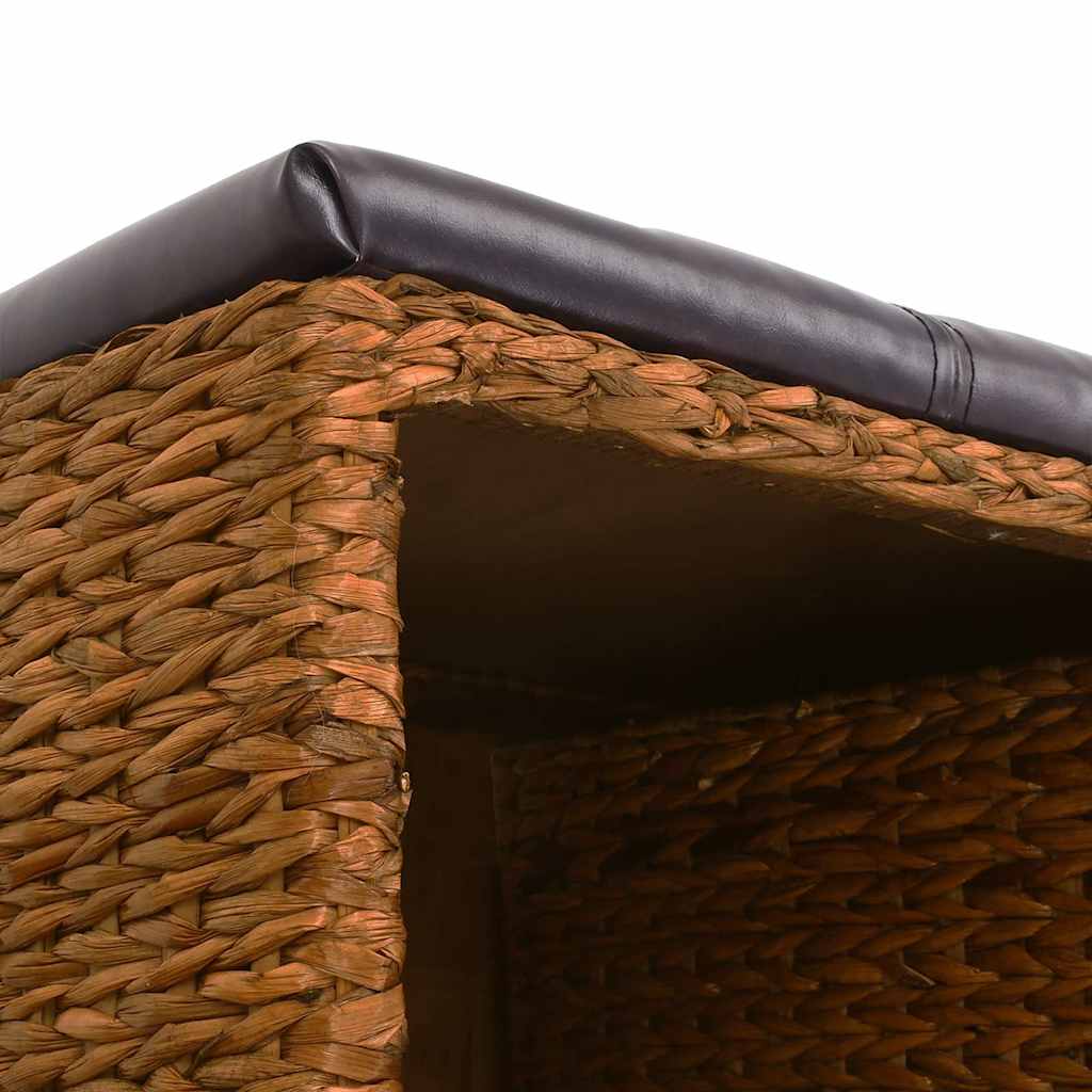 vidaXL Banco com 2 cestos erva marinha 71x40x42 cm castanho