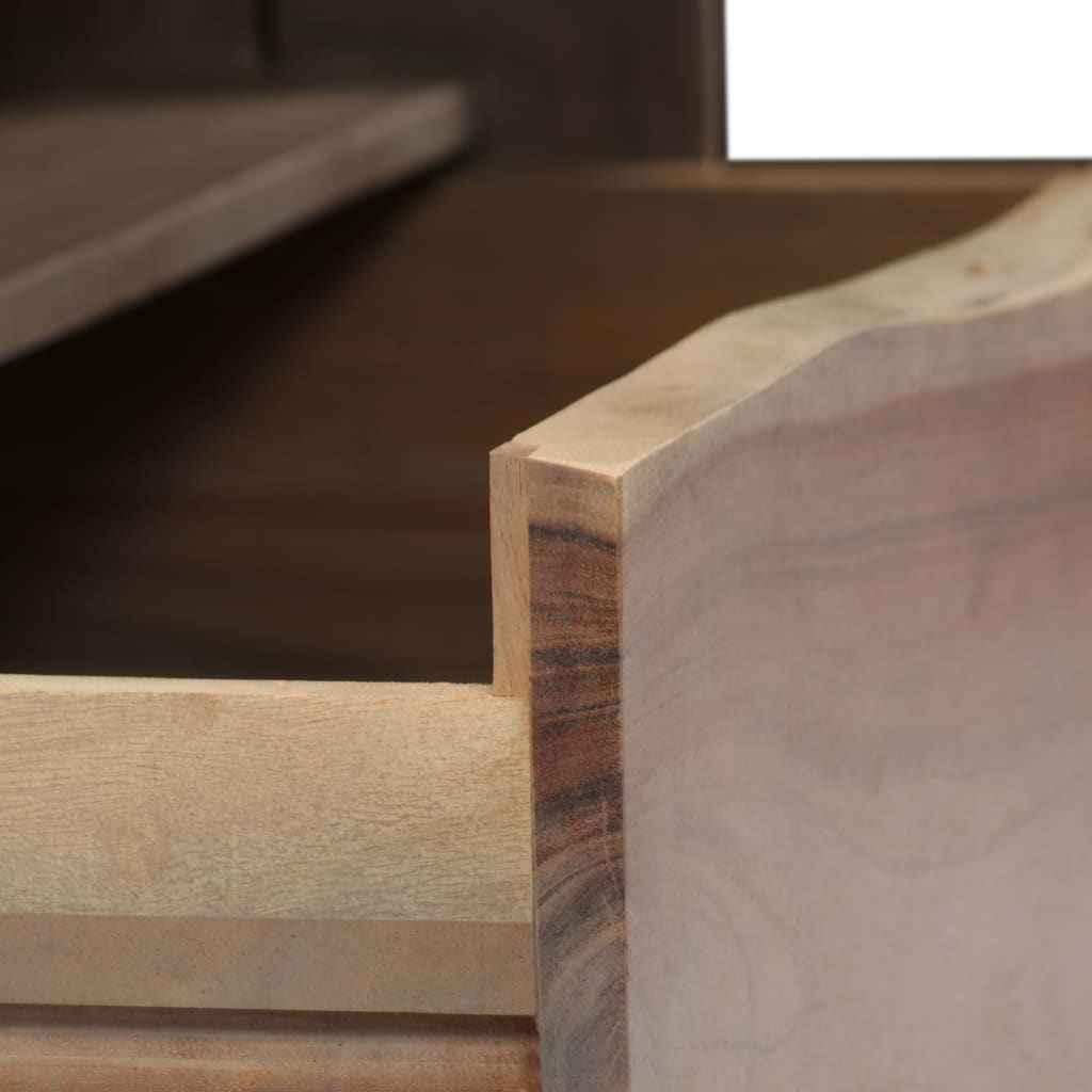 vidaXL Mesa de centro acácia maciça arestas vivas 90x50x40 cm cinzento