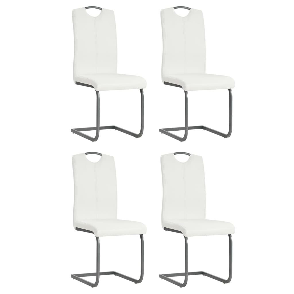 vidaXL Cadeiras de jantar cantilever 2 pcs couro artificial cinzento