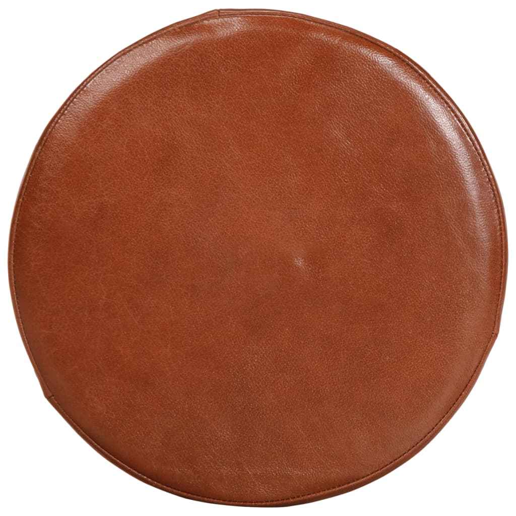 vidaXL Cadeiras bar 2 pcs madeira maciça de acácia + couro genuíno