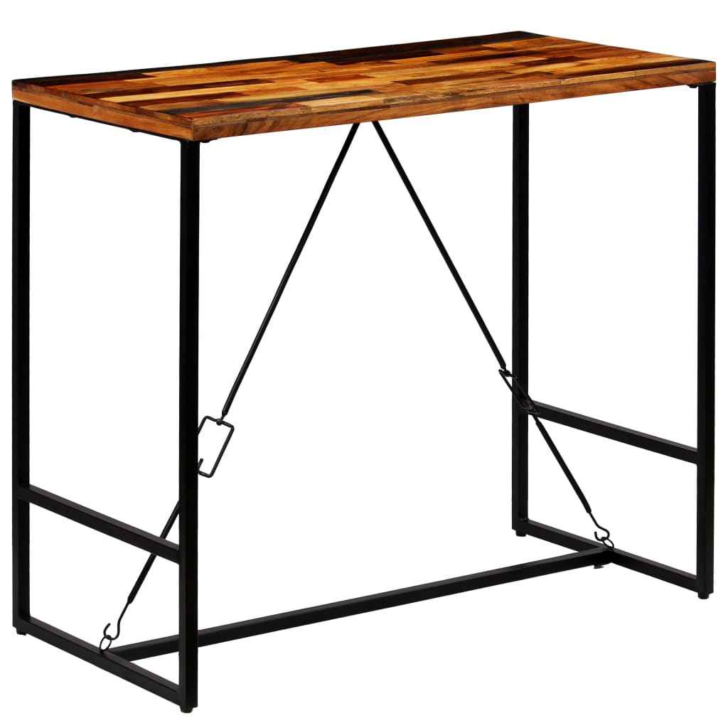 vidaXL Mesa de bar em madeira recuperada maciça 70x70x106 cm