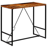 vidaXL Mesa de bar em madeira recuperada maciça 70x70x106 cm