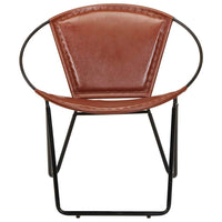vidaXL Cadeira em couro genuíno castanho