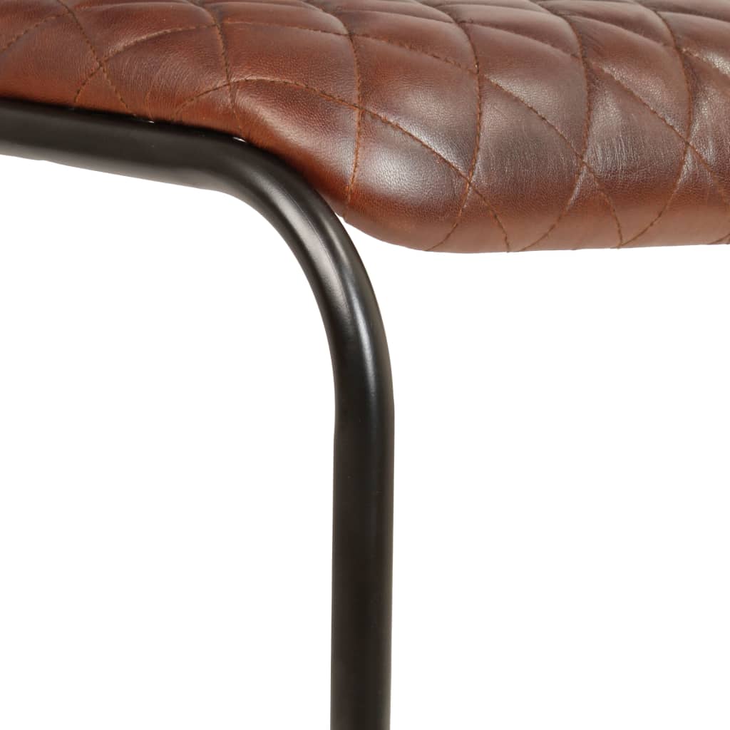 vidaXL Cadeiras jantar c/ apoios braços 2 pcs couro genuíno castanho
