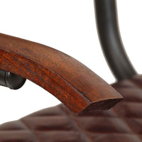 vidaXL Cadeiras jantar c/ apoios braços 2 pcs couro genuíno castanho