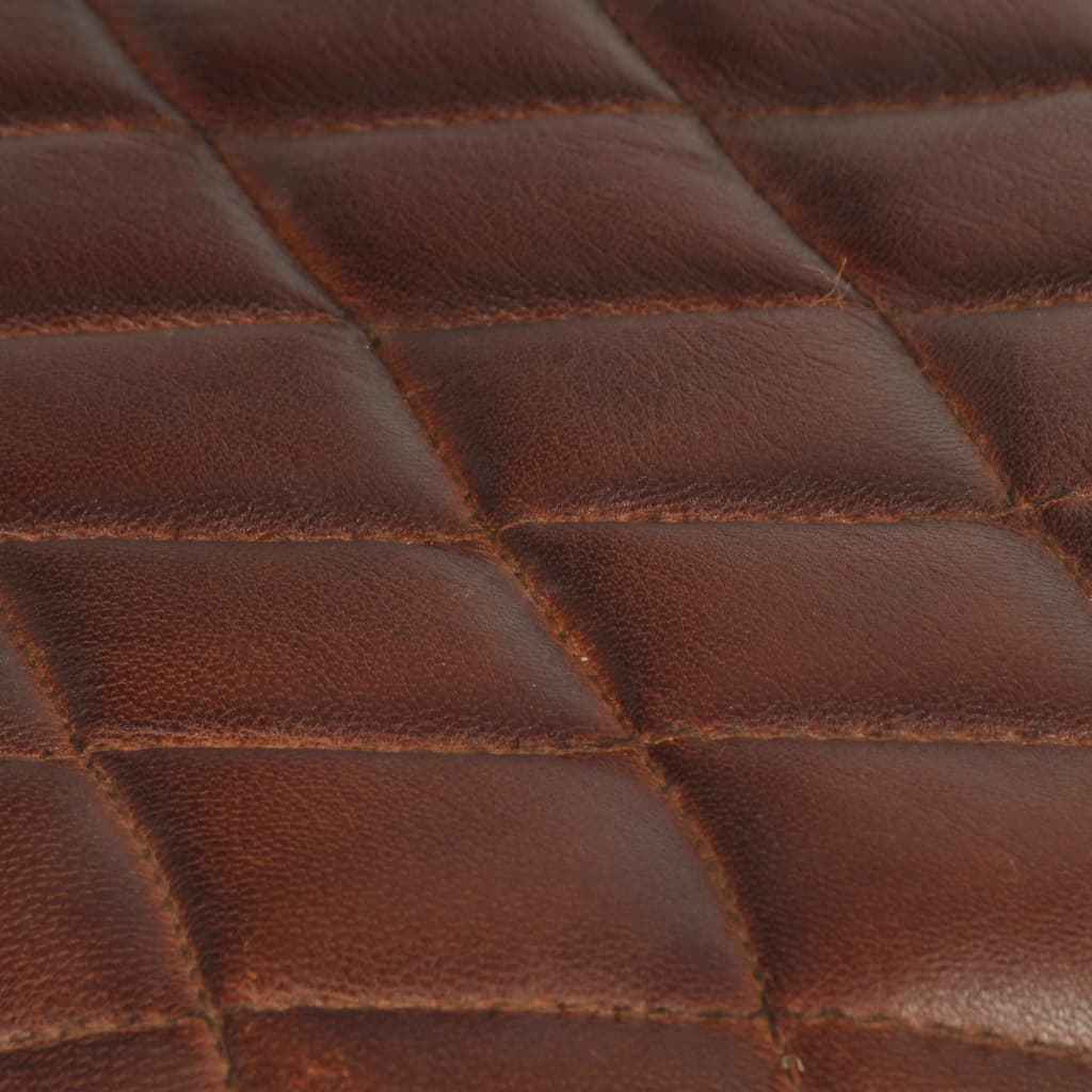 vidaXL Cadeiras jantar c/ apoios braços 2 pcs couro genuíno castanho