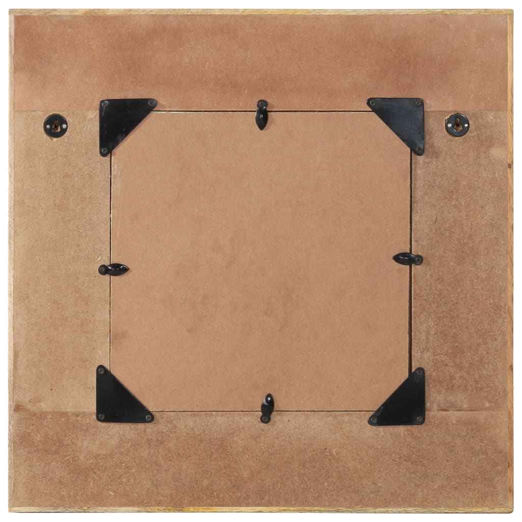 vidaXL Espelho de parede em madeira recuperada maciça 60x60 cm