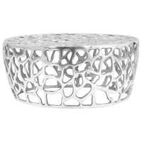 vidaXL Mesa de centro em alumínio fundido 70x30 cm prateado