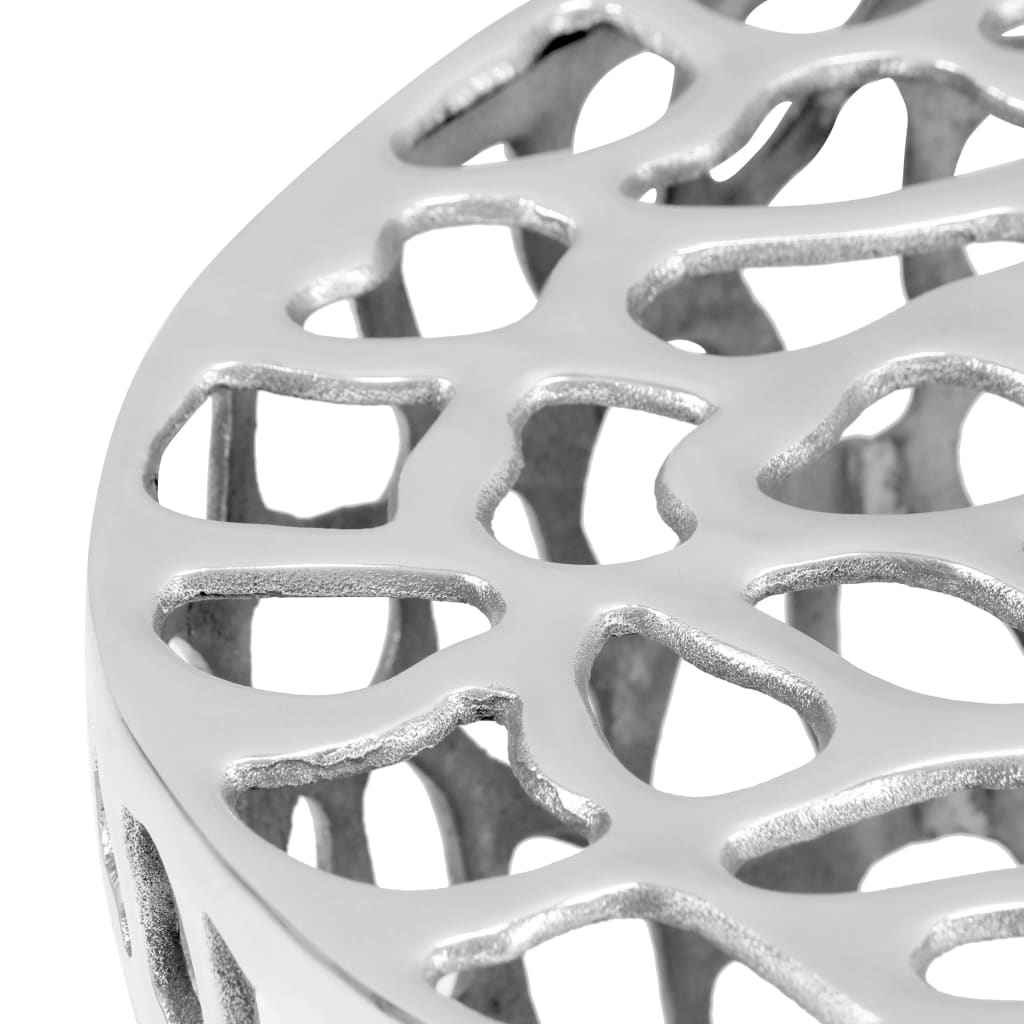 vidaXL Mesa de centro em alumínio fundido 70x30 cm prateado