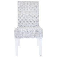 vidaXL Cadeiras de jantar 2 pcs vime Kubu + madeira mogno castanho