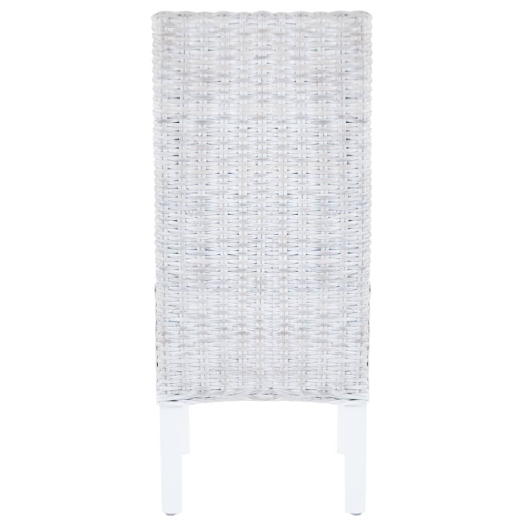 vidaXL Cadeiras de jantar 2 pcs vime Kubu + madeira mogno castanho