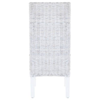 vidaXL Cadeiras de jantar 2 pcs vime Kubu + madeira mogno castanho