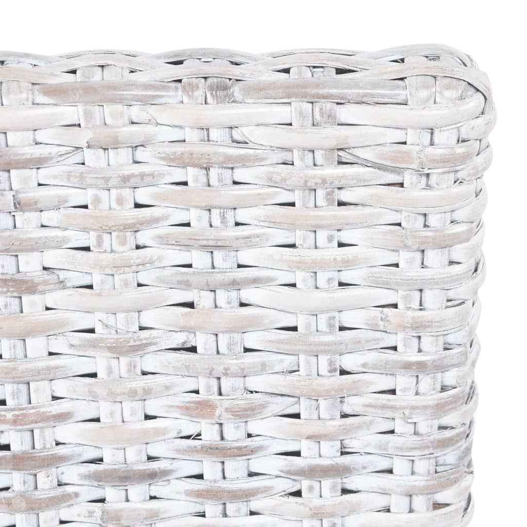 vidaXL Cadeiras de jantar 2 pcs vime Kubu + madeira mogno castanho