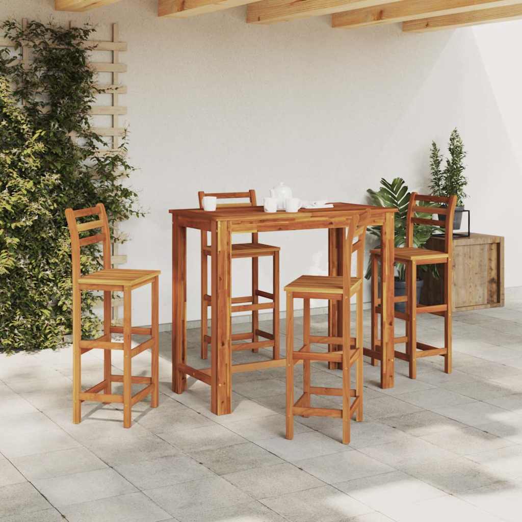 vidaXL Mesa de bar em madeira de acácia maciça 120x60x105 cm