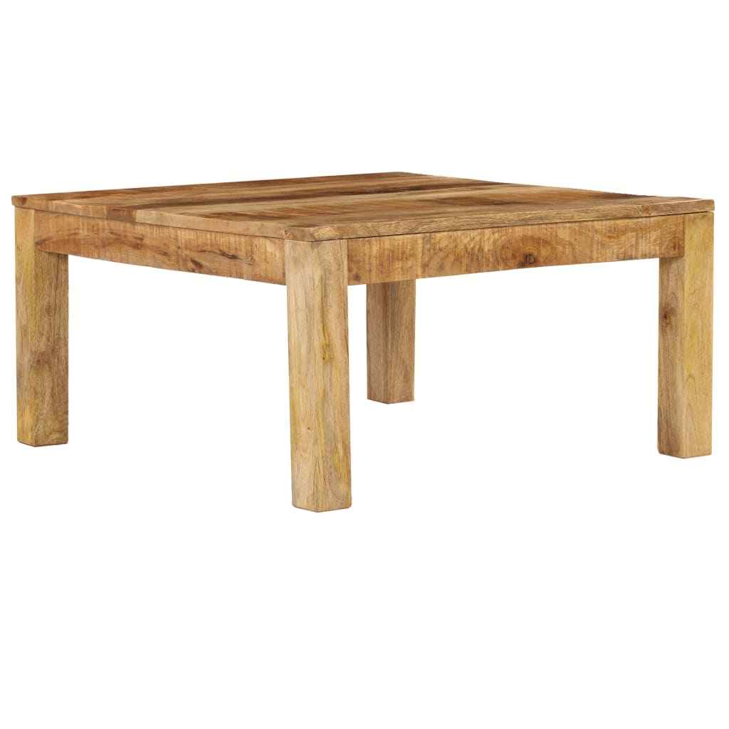 vidaXL Mesa de centro em madeira de mangueira maciça 80x80x40cm