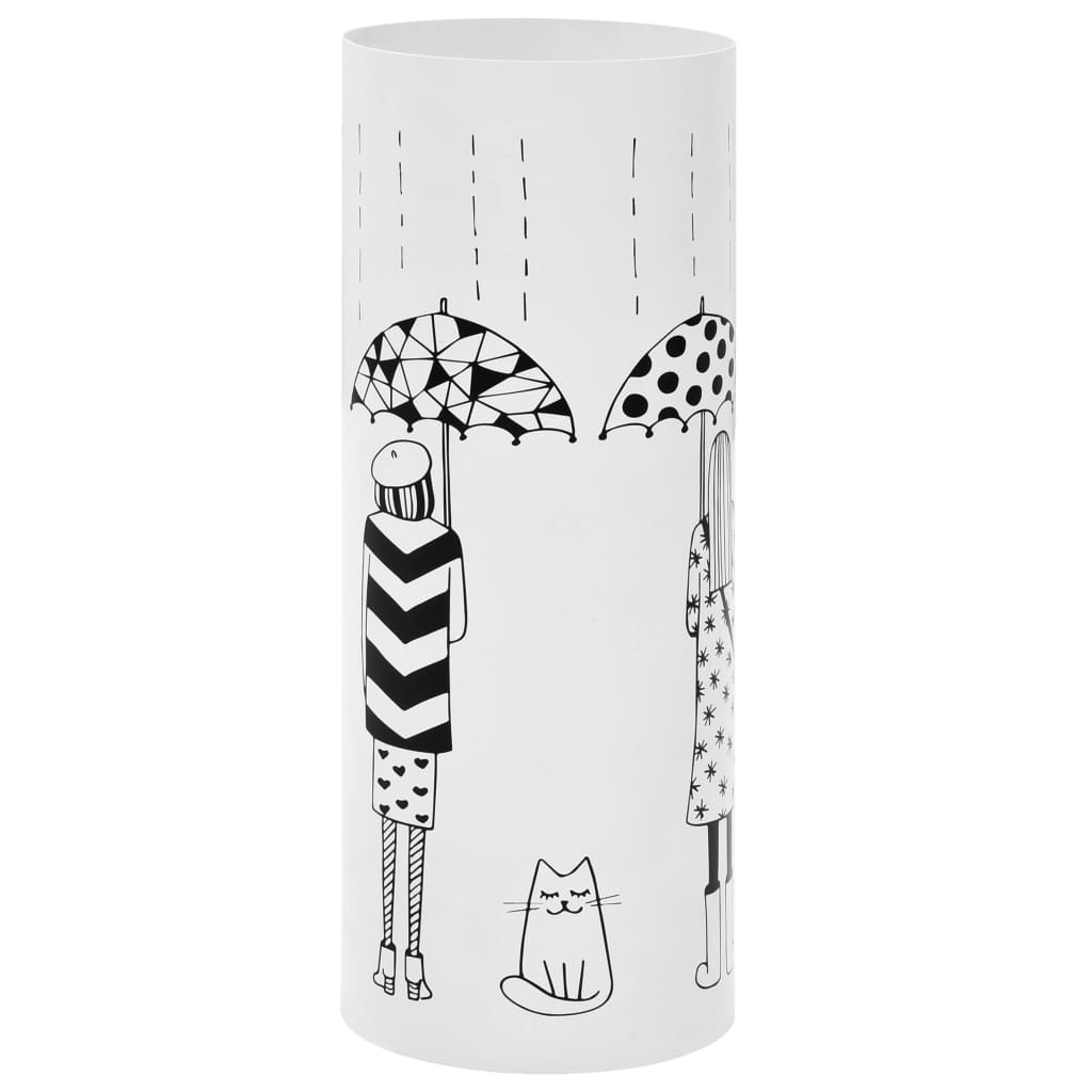 Suporte guarda-chuvas/de armazenamento quadrado branco aço 48,5 cm