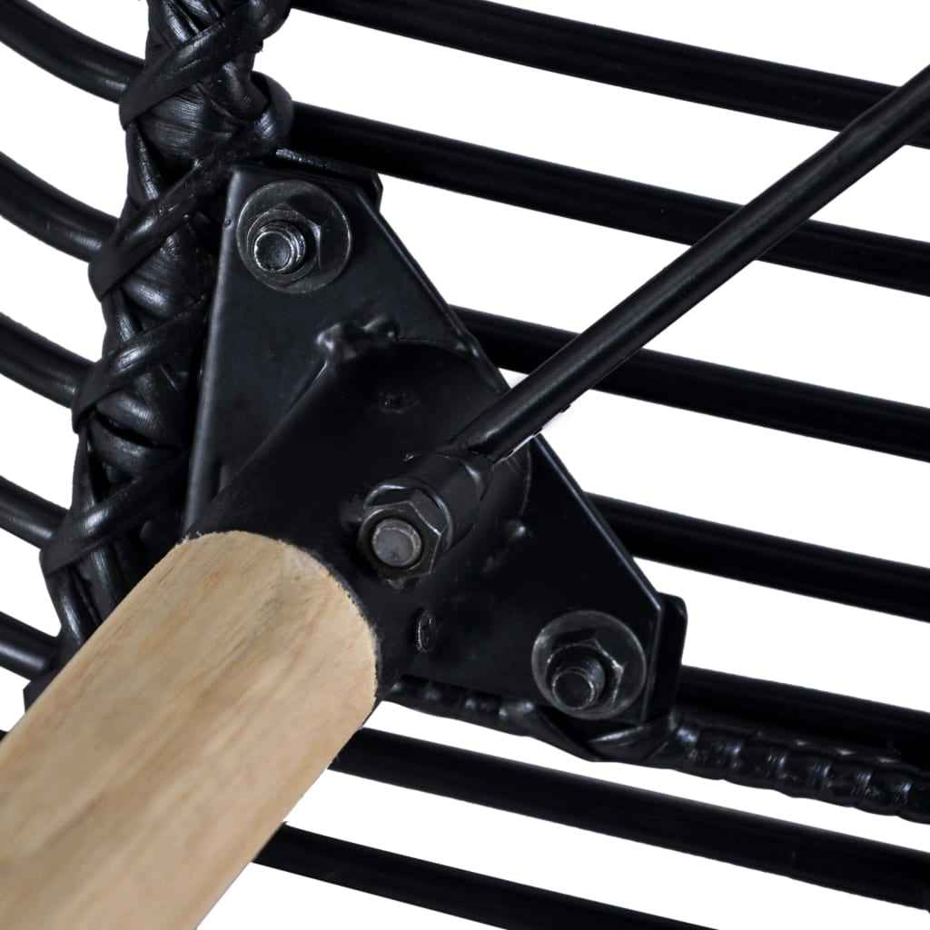 vidaXL Cadeiras de jantar 2 pcs vime genuíno preto