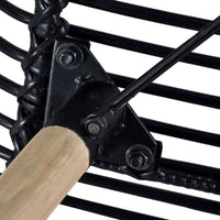 vidaXL Cadeiras de jantar 2 pcs vime genuíno preto