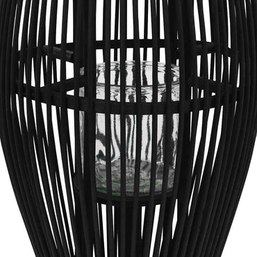 vidaXL Suporte para vela suspenso 60 cm bambu preto