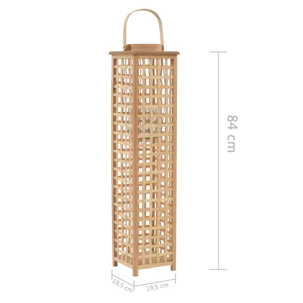 vidaXL Suporte para vela suspenso em bambu natural
