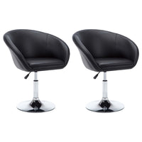 vidaXL Cadeiras de jantar giratórias 2 pcs couro artificial preto
