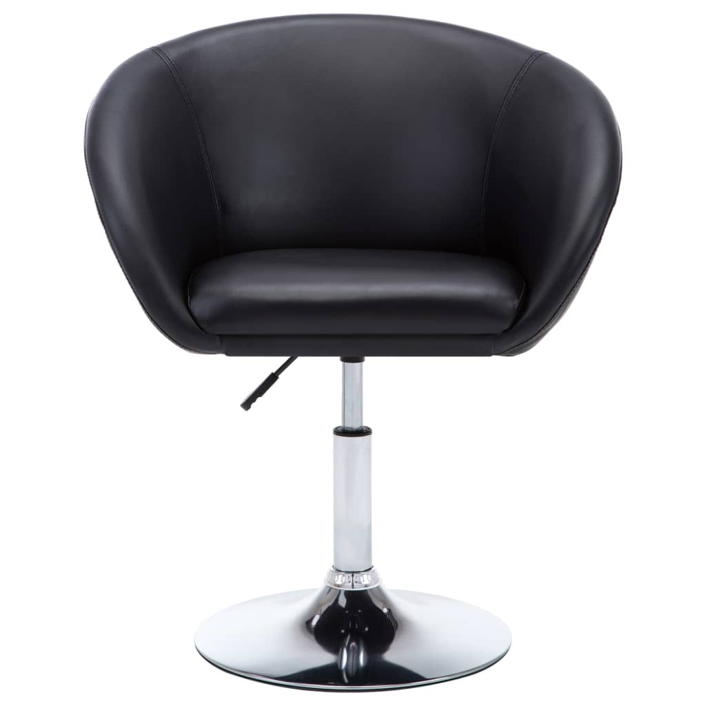 vidaXL Cadeiras de jantar giratórias 2 pcs couro artificial preto