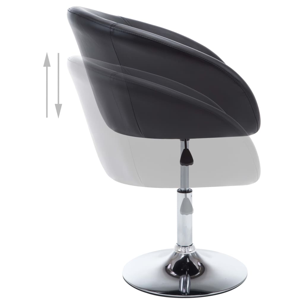 vidaXL Cadeiras de jantar giratórias 2 pcs couro artificial preto