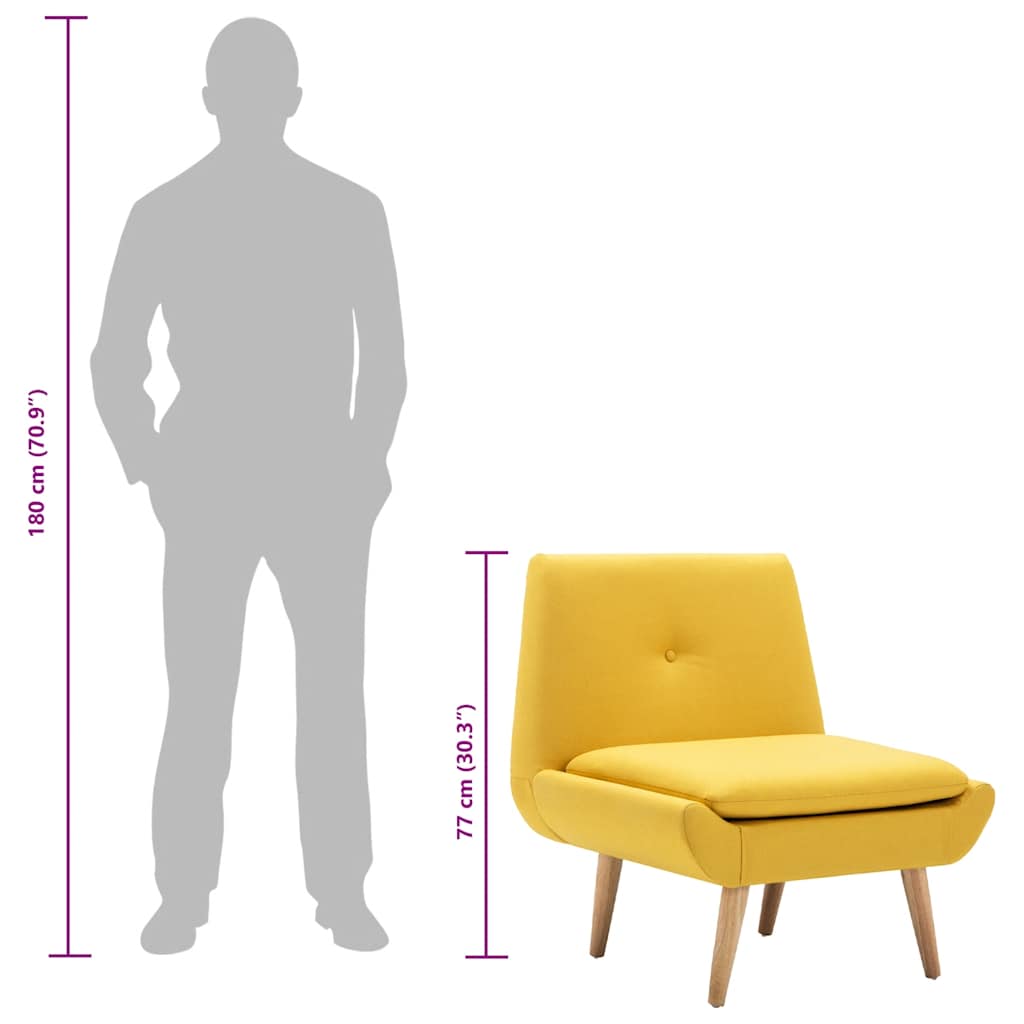 vidaXL Poltrona em tecido amarelo