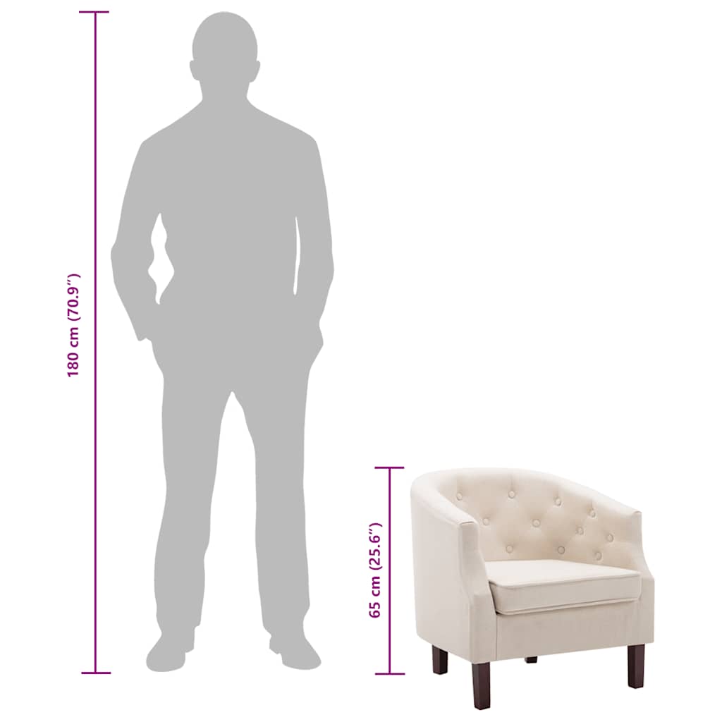 vidaXL Poltrona em tecido bege