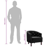 vidaXL Poltrona em veludo preto