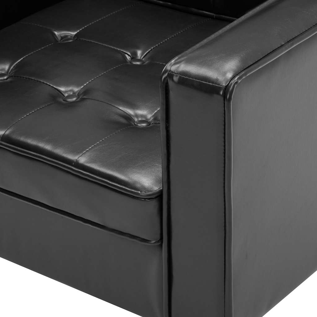 vidaXL Poltrona preta 75x70x75 cm couro sintético