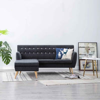 vidaXL Sofá em tecido c/ forma de L 171,5x138x81,5 cm cinzento escuro