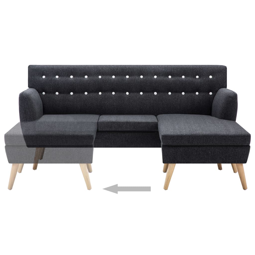 vidaXL Sofá em tecido c/ forma de L 171,5x138x81,5 cm laranja