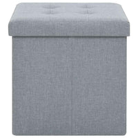 vidaXL Banco de arrumação dobrável linho falso cinzento-claro